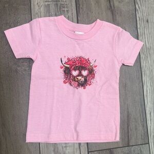 NWOT Valentine’s Day highland cow T shirt girl
